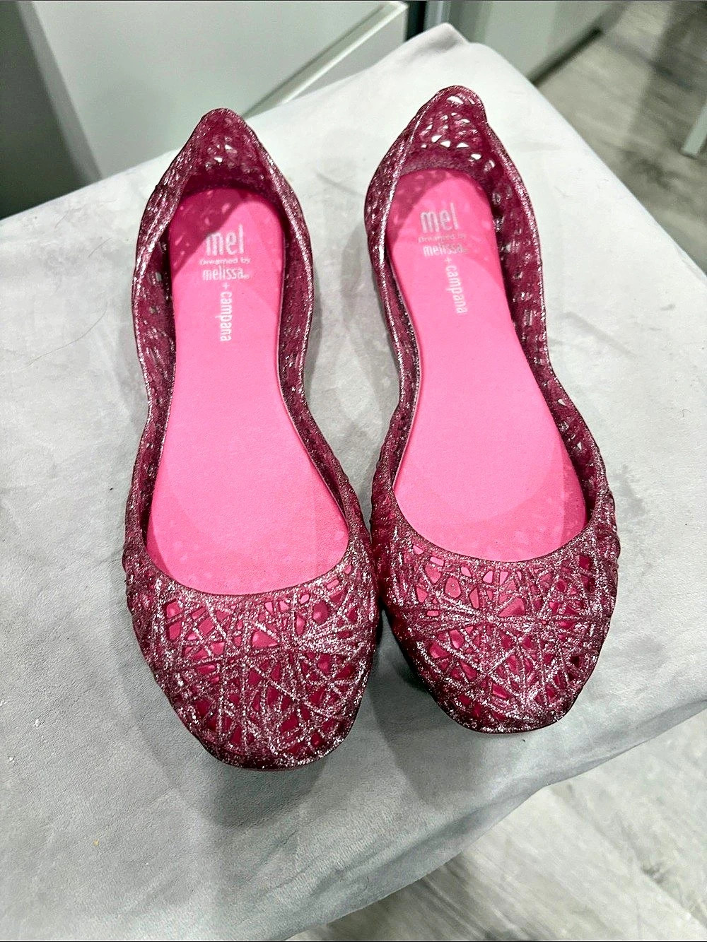 Melissa Mel Dreamed by Melissa + Campana Papel Pink Flats